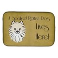 Carolines Treasures Carolines Treasures BB1455DDM Pomeranian Spoiled Dog Lives Here Dish Drying Mat BB1455DDM